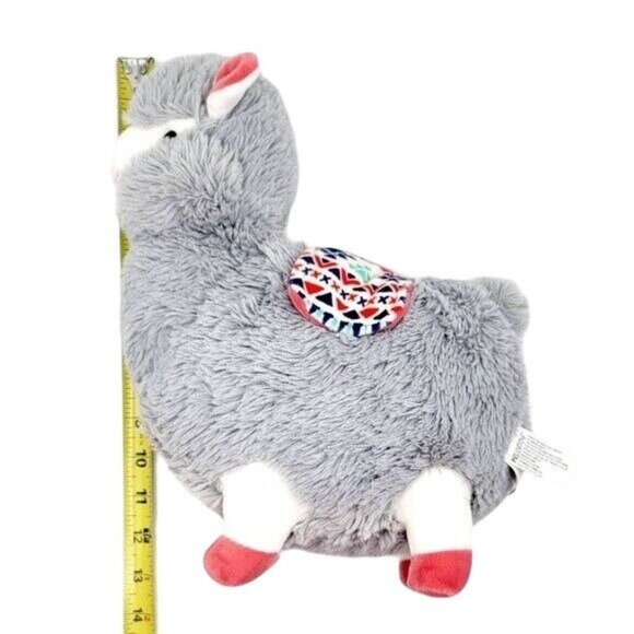 KellyToy Llama Plush Gray 13" Tall Blanket Saddle Back Pink Hooves Stand Alpaca - Picture 11 of 11